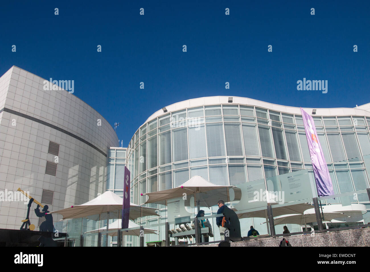 Questacon the National Science and Technology Centre, is located on the shore of Lake Burley Griffin in Canberra, Australia Stock Photo