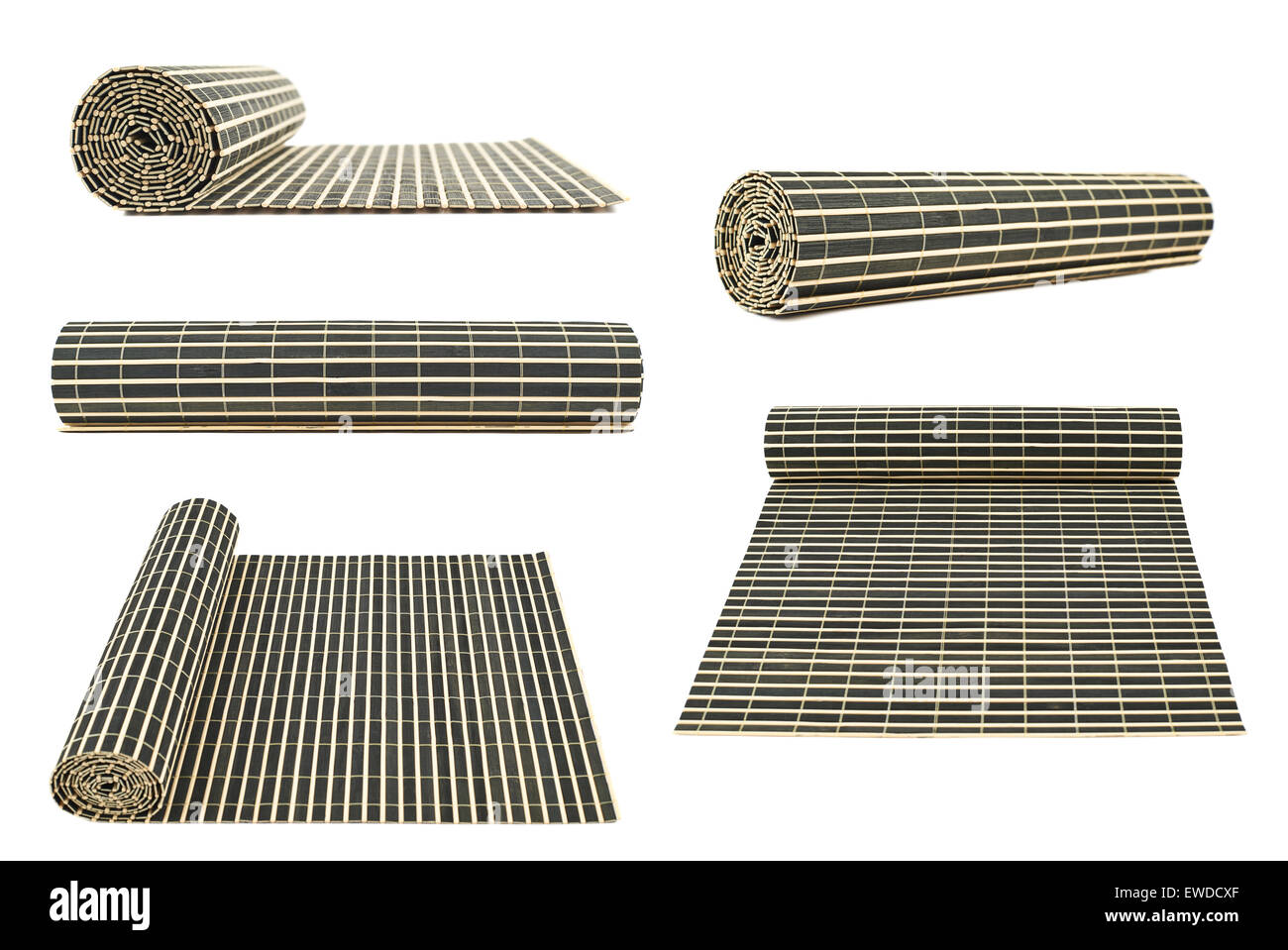 Rolled straw mat isolated Stock Photo Alamy