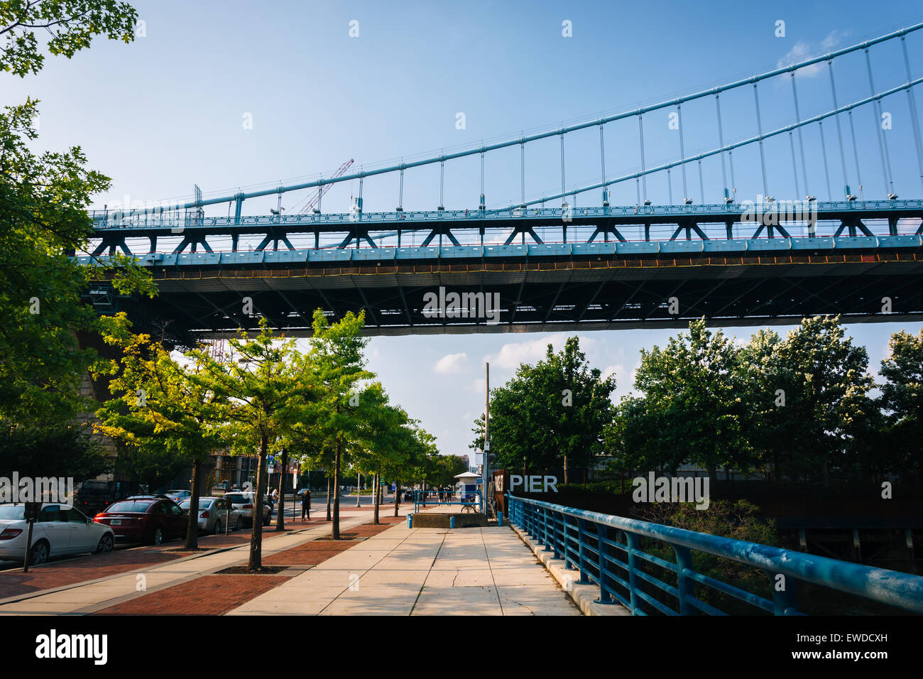 The Benjamin Franklin Bridge, in Philadelphia, Pennsylvania. Stock Photo