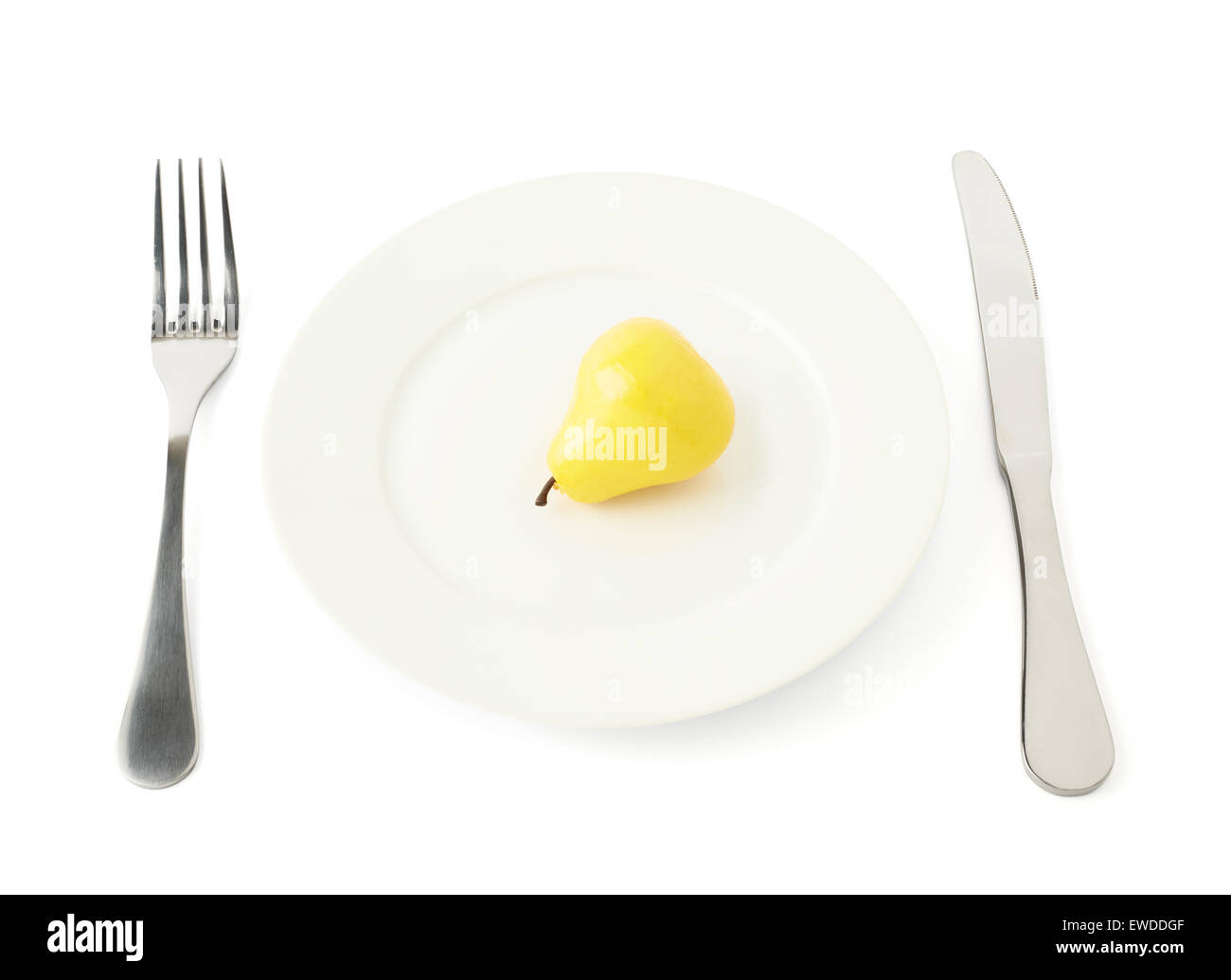 Pear fruit in a plate isolated Stock Photo