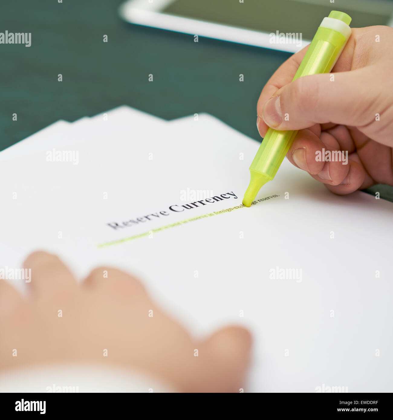 Reserved Def Marking words in a reserve currency definition Stock Photo - Alamy