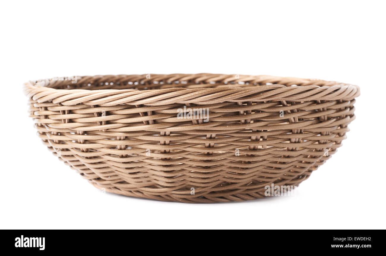 Empty Fruit Wicker Basket Bowl Isolated Stock Photo Alamy