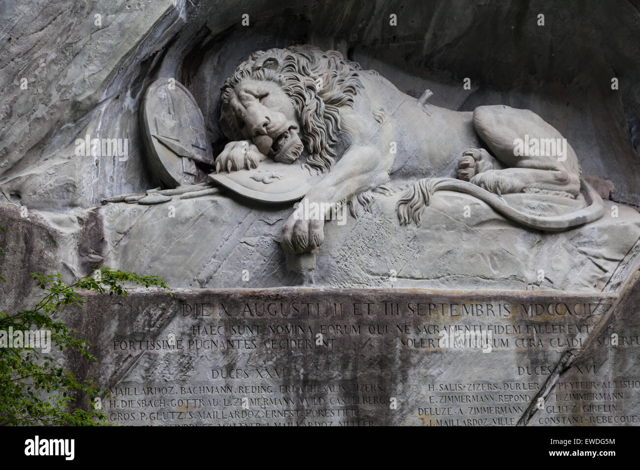 The Dying Lion sculpture in Lucerne, Switzerland Stock Photo
