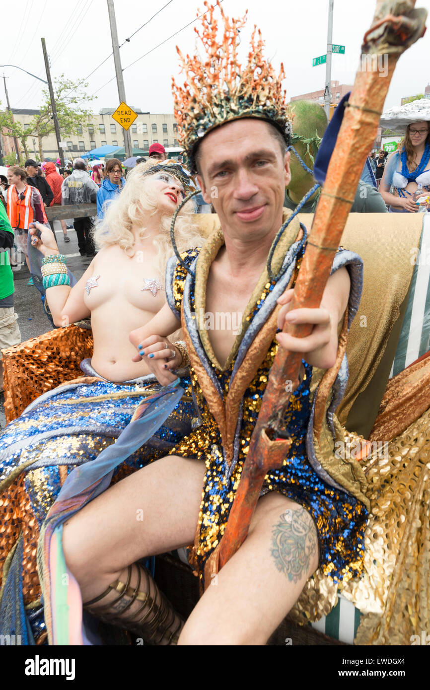 New York, NY USA - June 20, 2015: Julie Atlas Muz, Mat Fraser attend 33rd  Mermaid parade on Coney Island in Brooklyn Stock Photo - Alamy