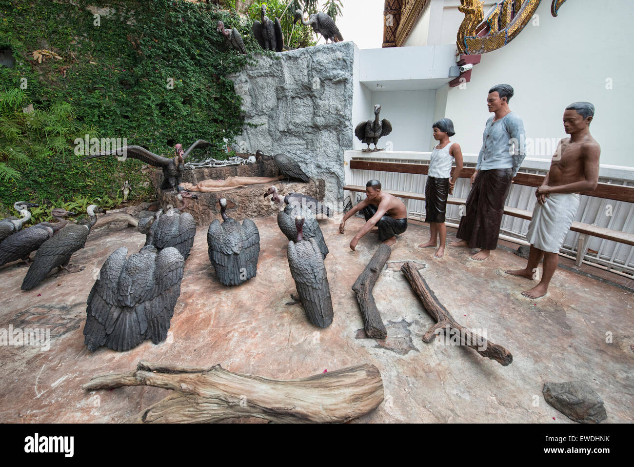 Vulture statues at Wat Saket (The Golden Mount) in Bangkok, Thailand