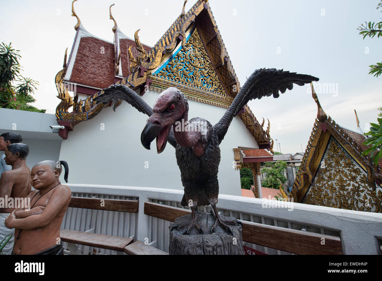 Vulture statue at Wat Saket (The Golden Mount) in Bangkok, Thailand