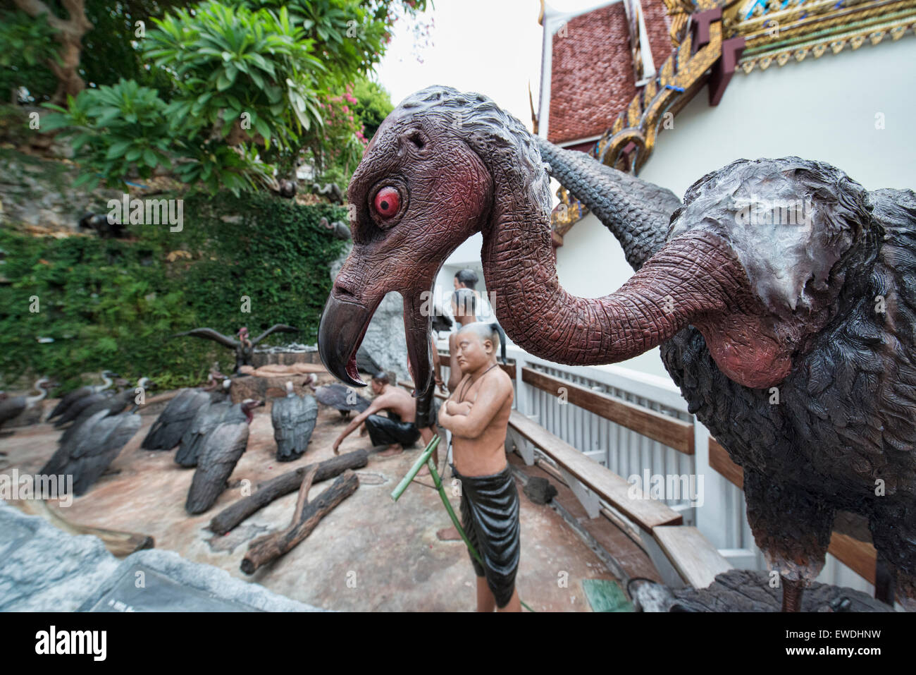 Vulture statue at Wat Saket (The Golden Mount) in Bangkok, Thailand