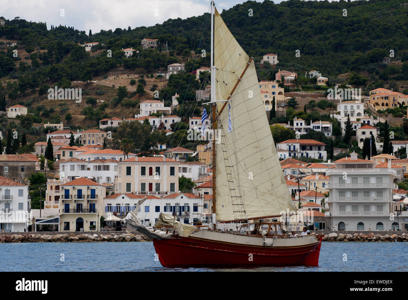 The inaugural event of the Spetses Classic Yacht Race 2011 was held in September 2011 in the picturesque island of Spetses, only Stock Photo