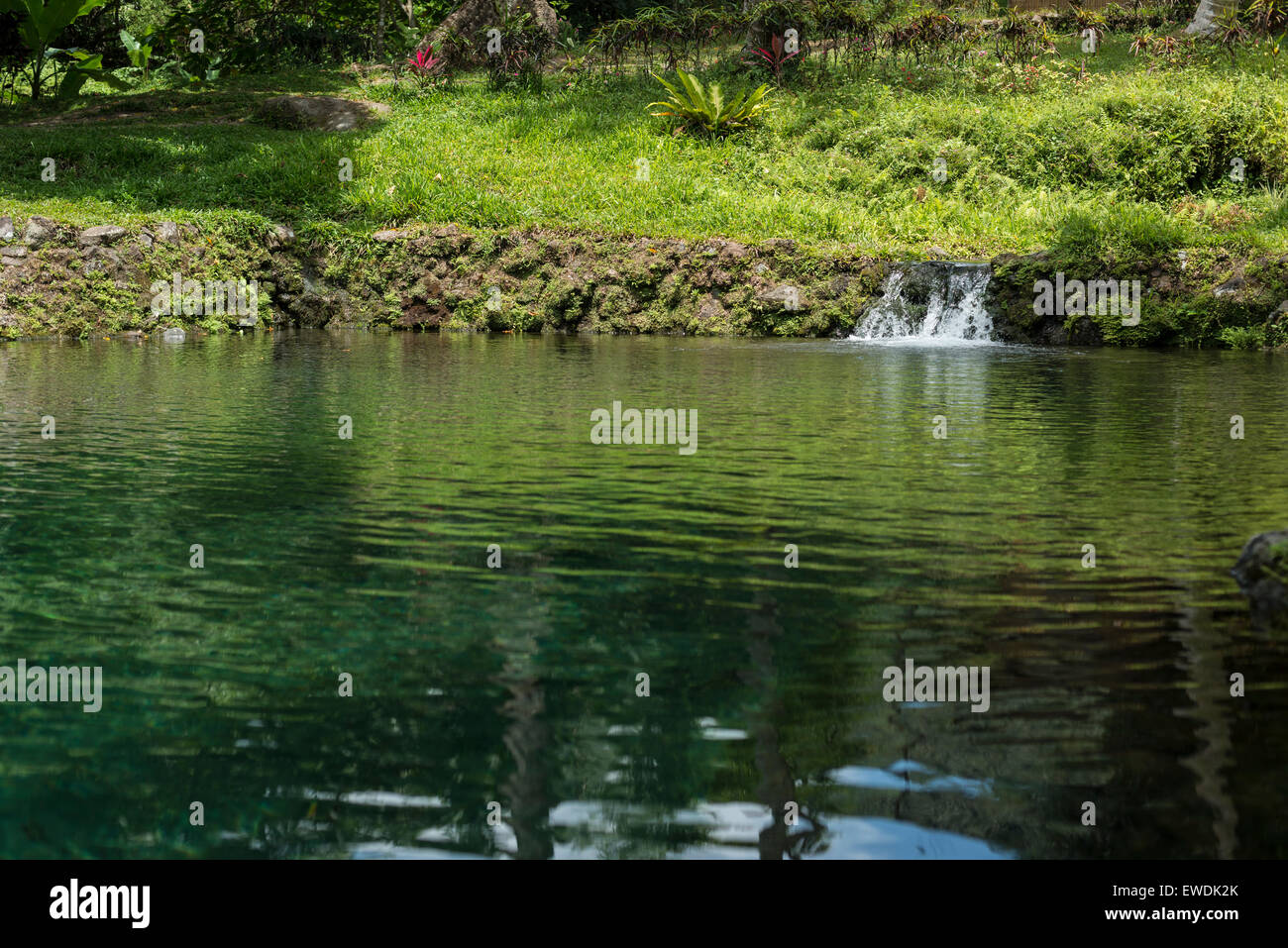 Waterfalls and basins of the Saai cold springs in Camiguin, Philippines ...
