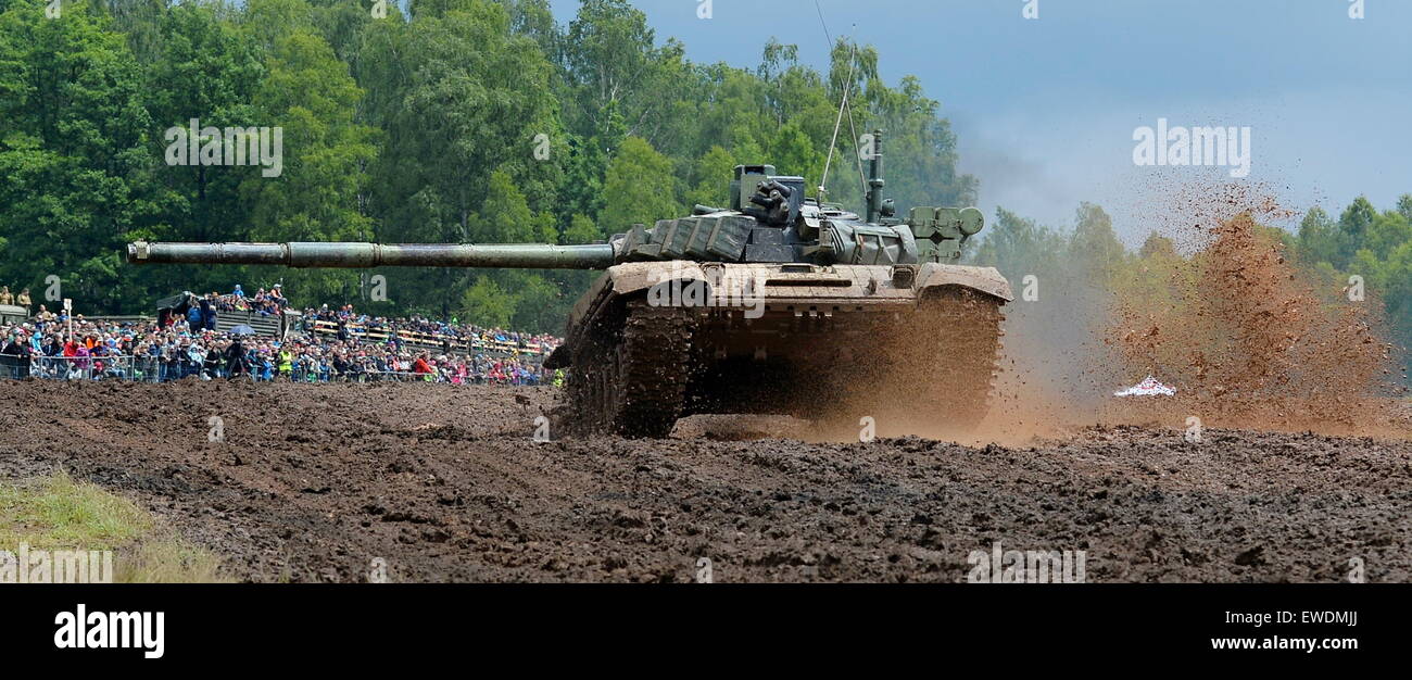 Bahna 2015 day of ground forces, tank T-72 Stock Photo