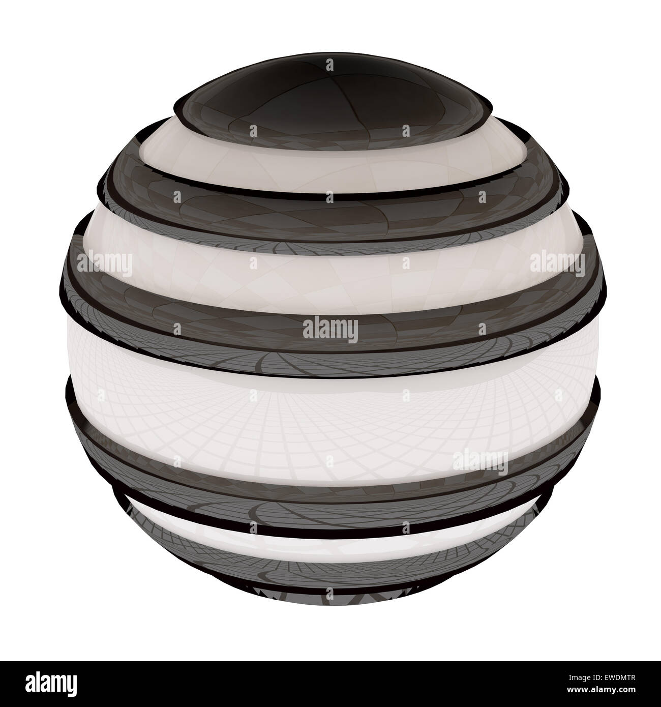 3d rendering of a black and white abstract sphere Stock Photo - Alamy