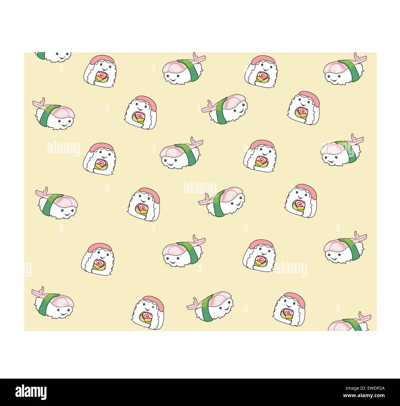 Japanese food , cartoon seamless pattern background Stock Vector Image ...