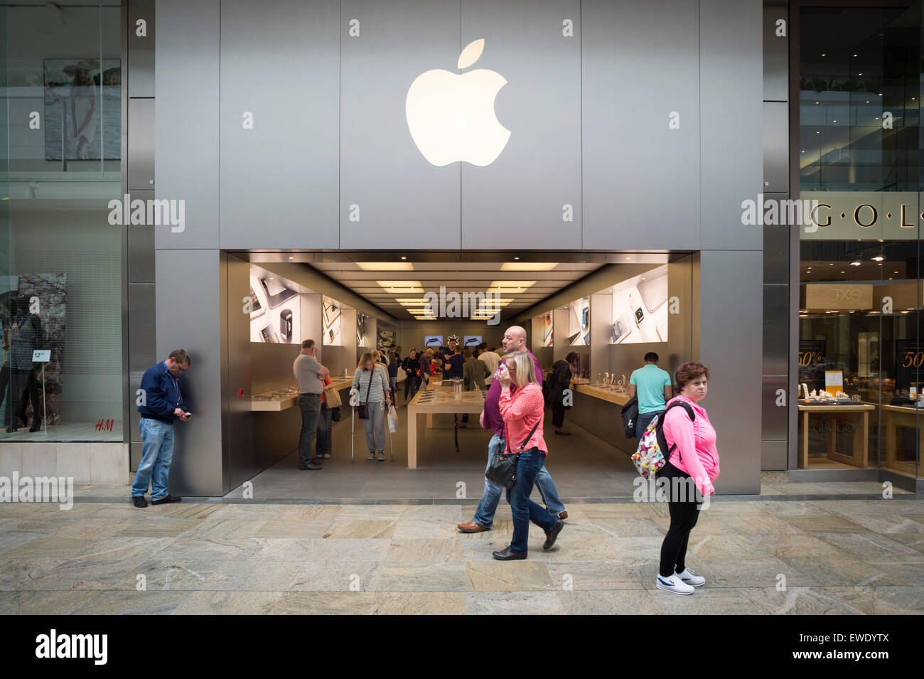 Apple store in West Quay shopping centre in Southampton UK Stock Photo