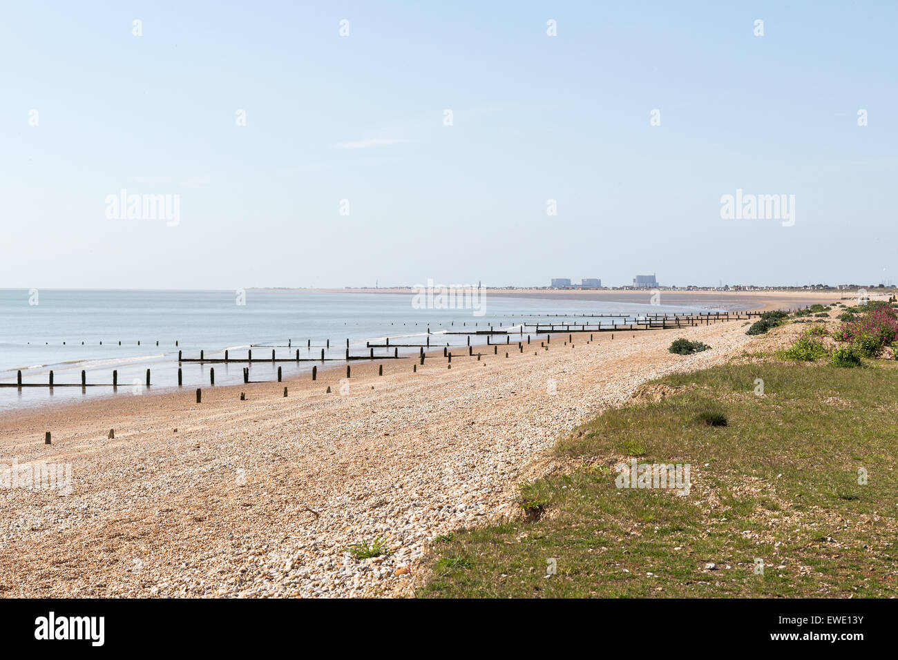 The English coast at Littlestone on Sea,Kent Stock Photo