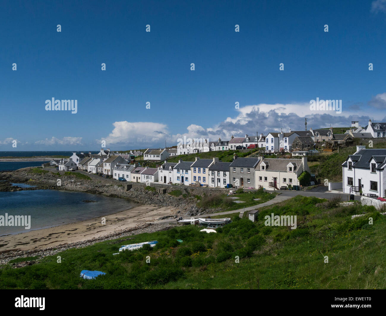 Portnahaven Isle of Islay Argyll and Bute Scotland at the southern tip of the Rinns close to offshore island of Orsay with sheltered bay built 19thc Stock Photo