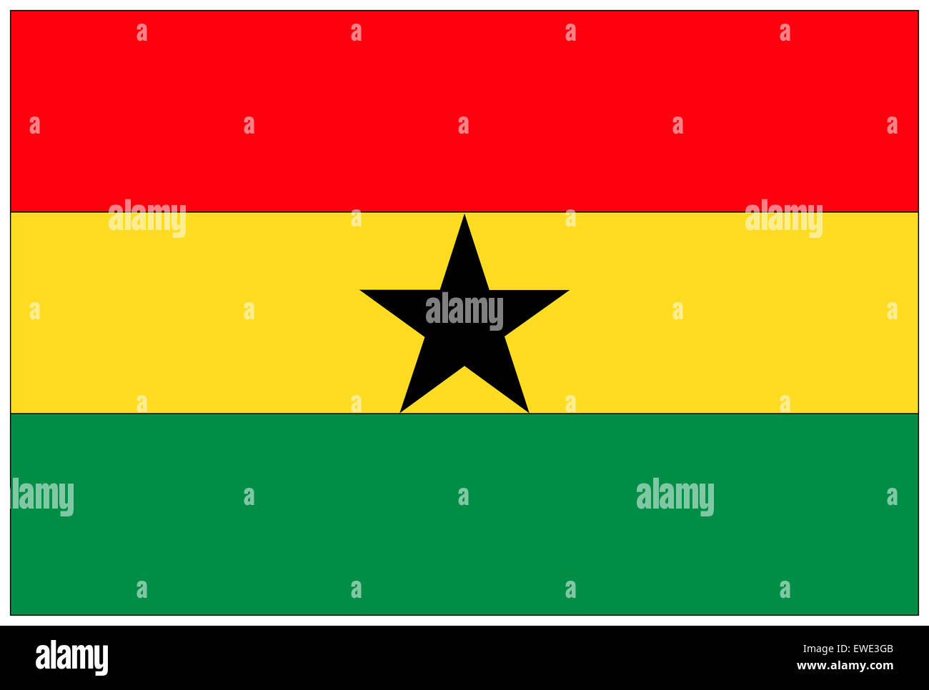 Fahne: Ghana/ flag: Ghana. Stock Photo