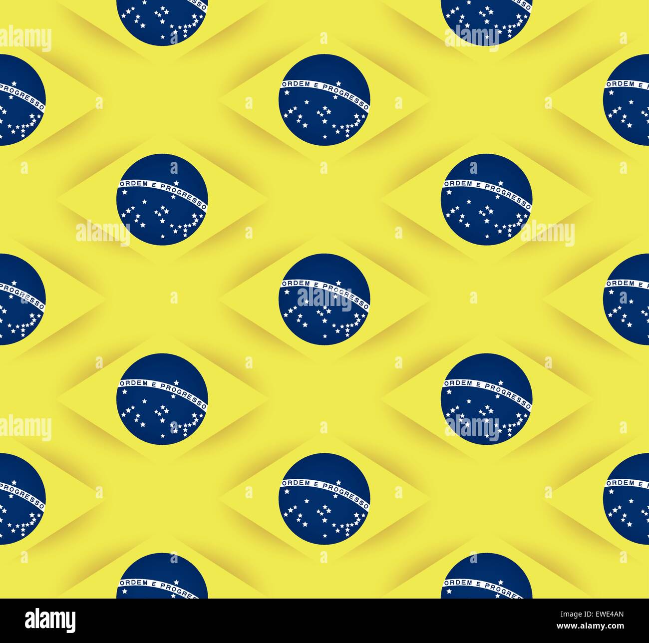 Seamless Brazil flag background with 3D shadow. Repeating pattern ...