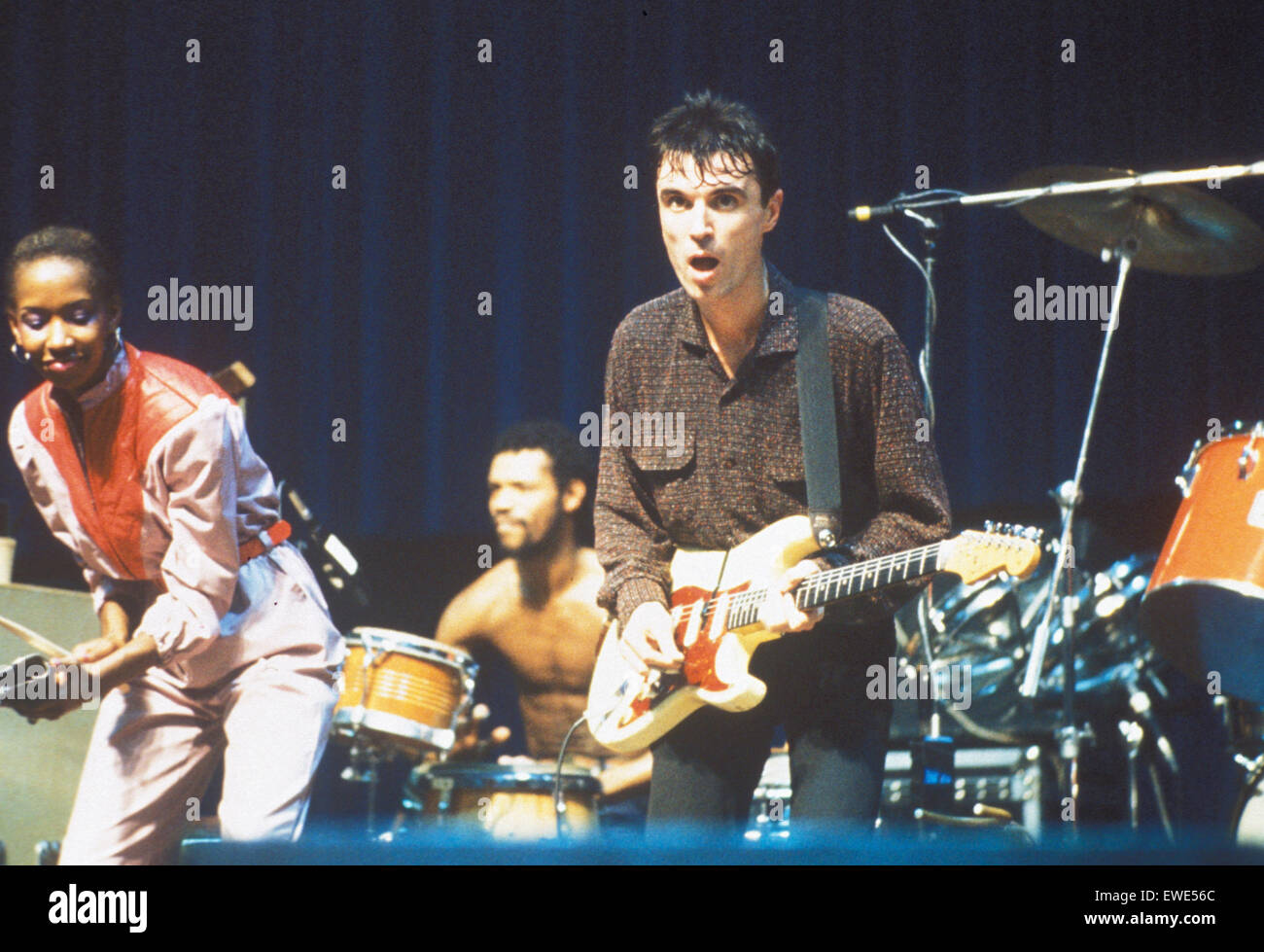 TALKING HEADS US rock group with David Byrne about 1988 Stock Photo