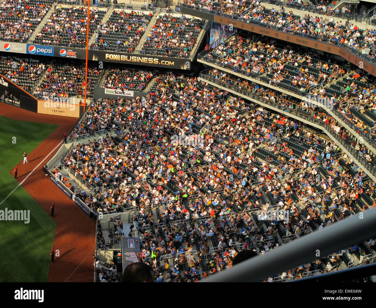 Large crowd of people at Citi Field during a Mets game in Queens, NY. Stock Photo