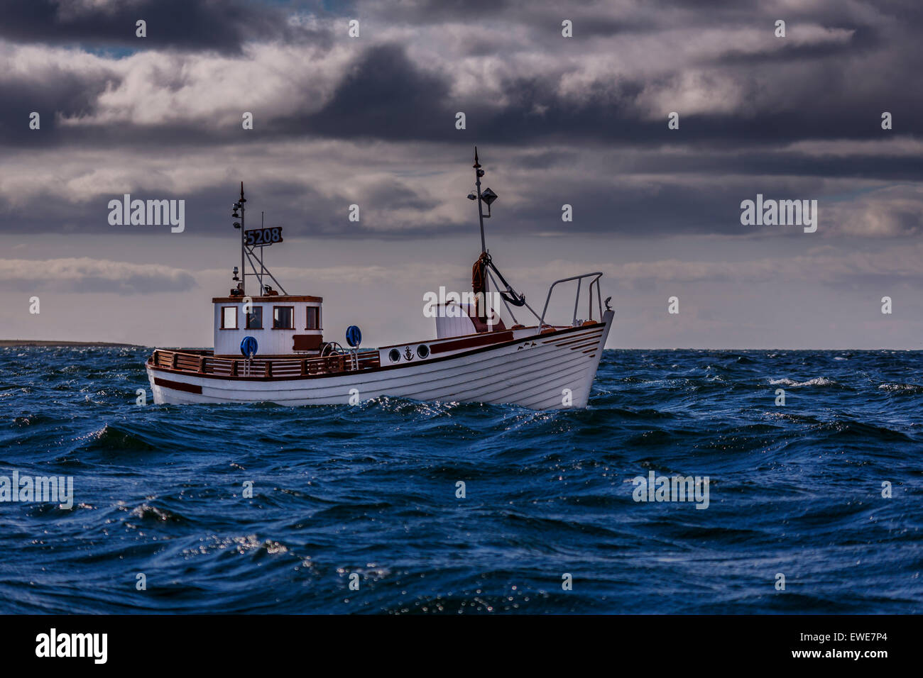 Fishing boat in Reykjavik Harbor, Reykjavik, Iceland Stock Photo