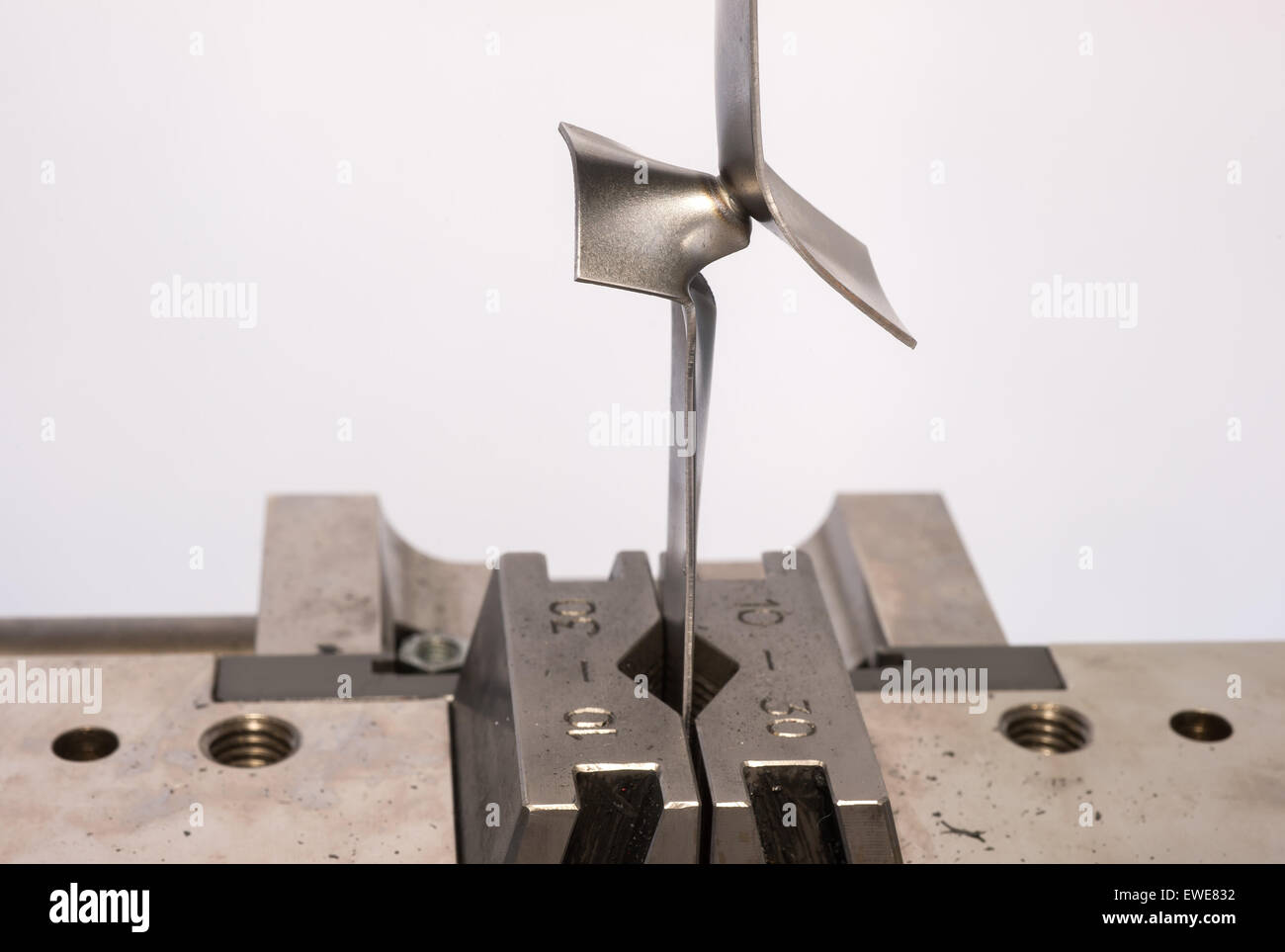 Berlin, Germany, tensile shear at a spot welding sample nter laboratory conditions Stock Photo