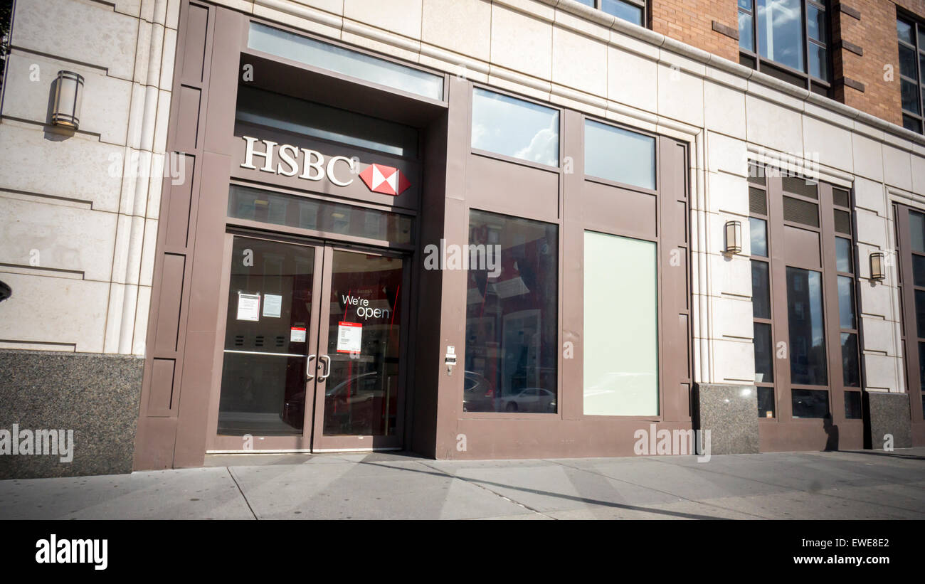 An HSBC bank branch in the Flatiron neighborhood in New York on Sunday