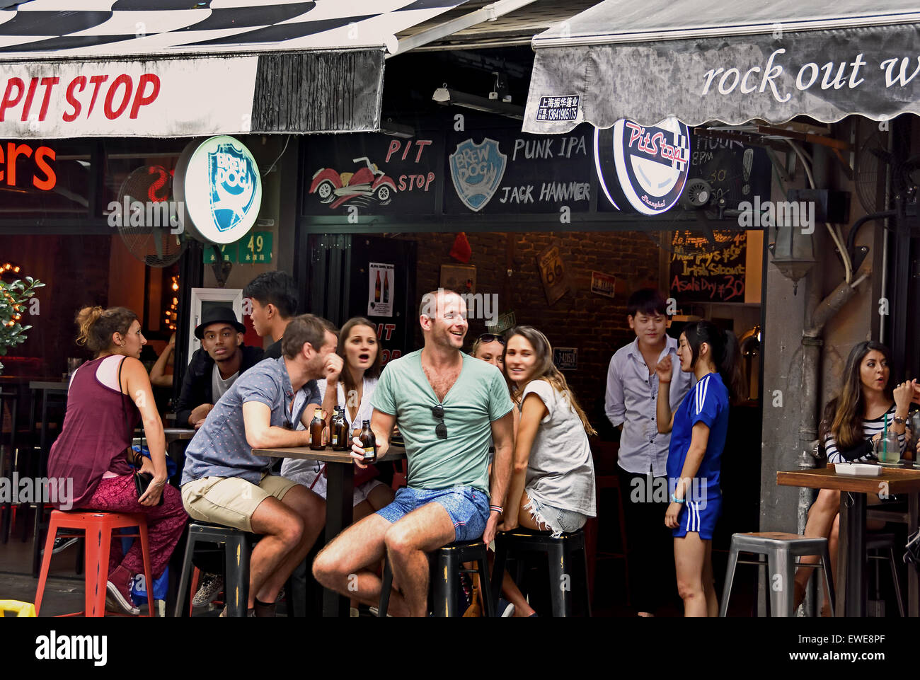 Julu Road Bar Street ( French Concession ) Shanghai China Chinese Stock