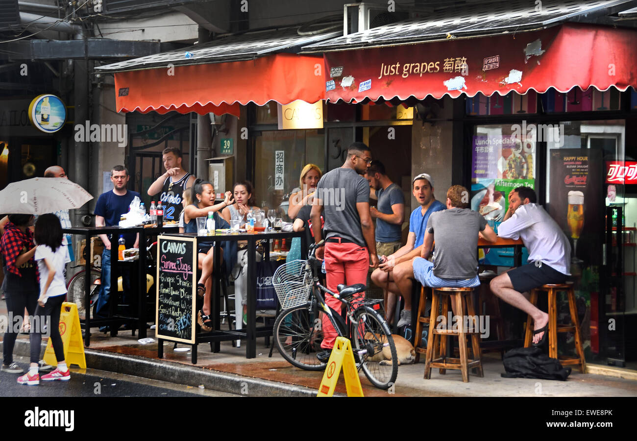 Julu Road Bar Street ( French Concession ) Shanghai China Chinese Stock