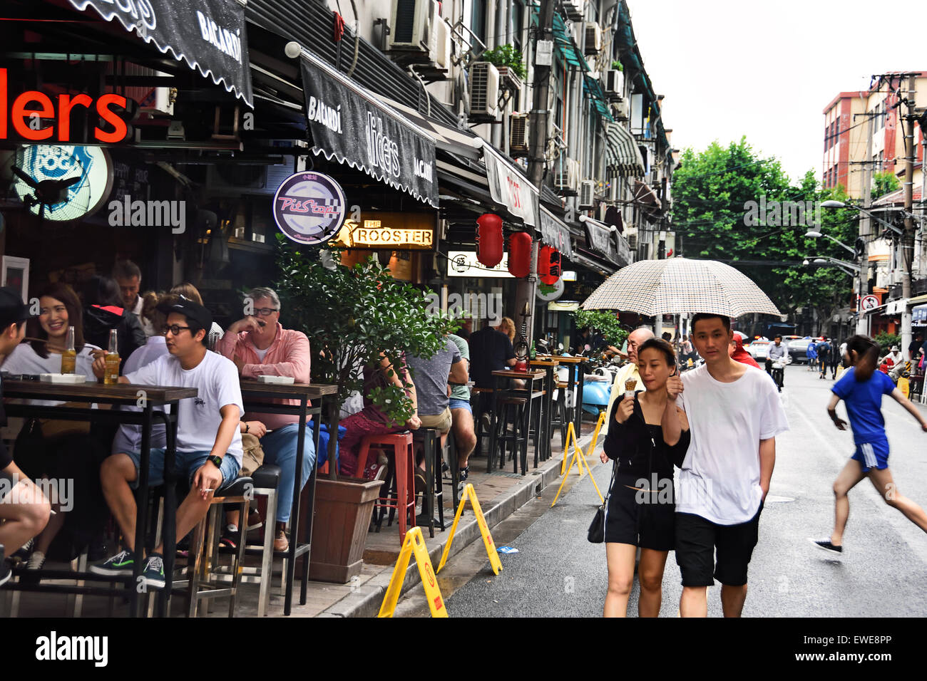 Julu Road Bar Street ( French Concession ) Shanghai China Chinese Stock