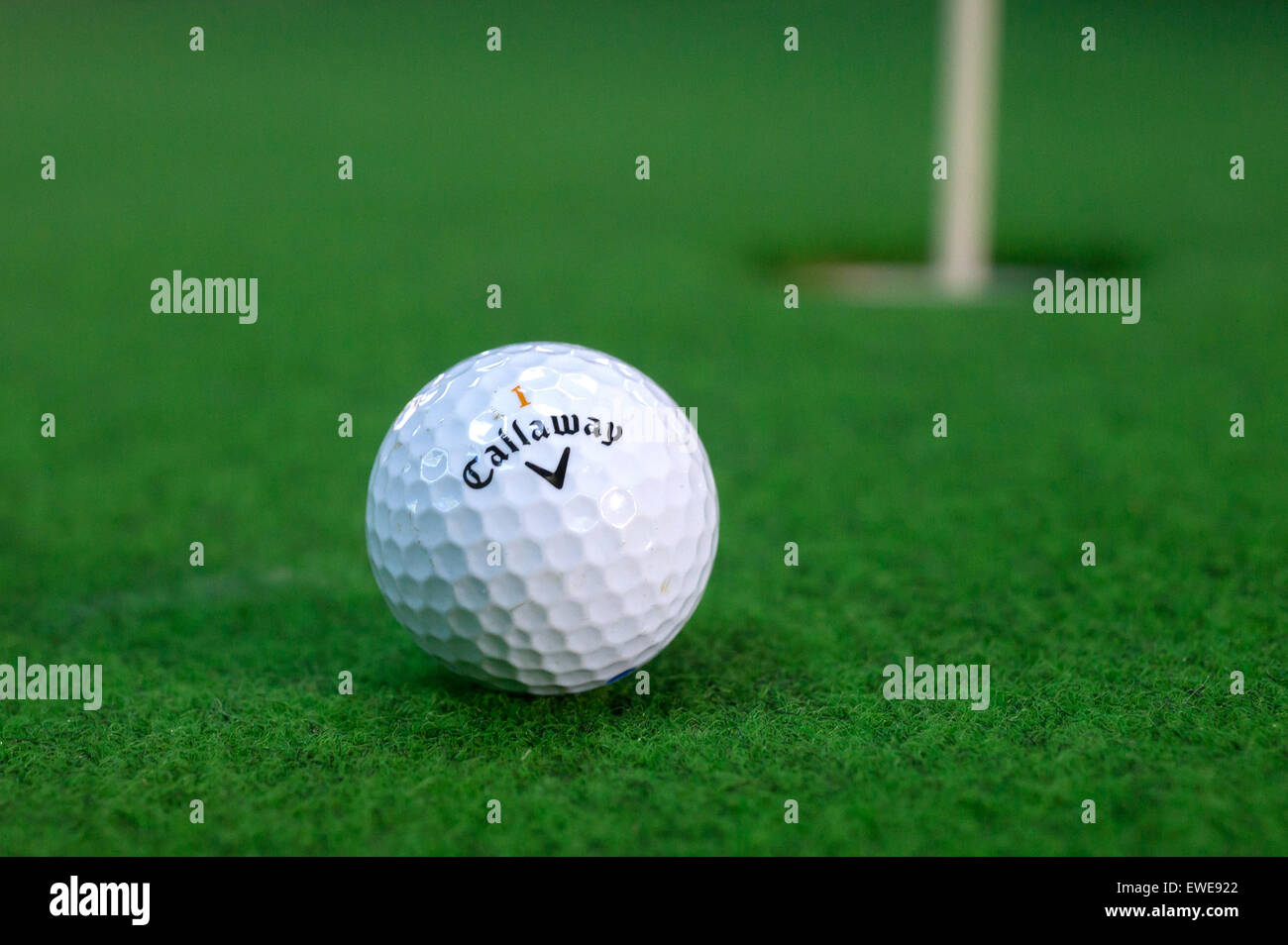 Berlin, Germany, a golf ball on the lawn of an indoor golf course Stock Photo Alamy