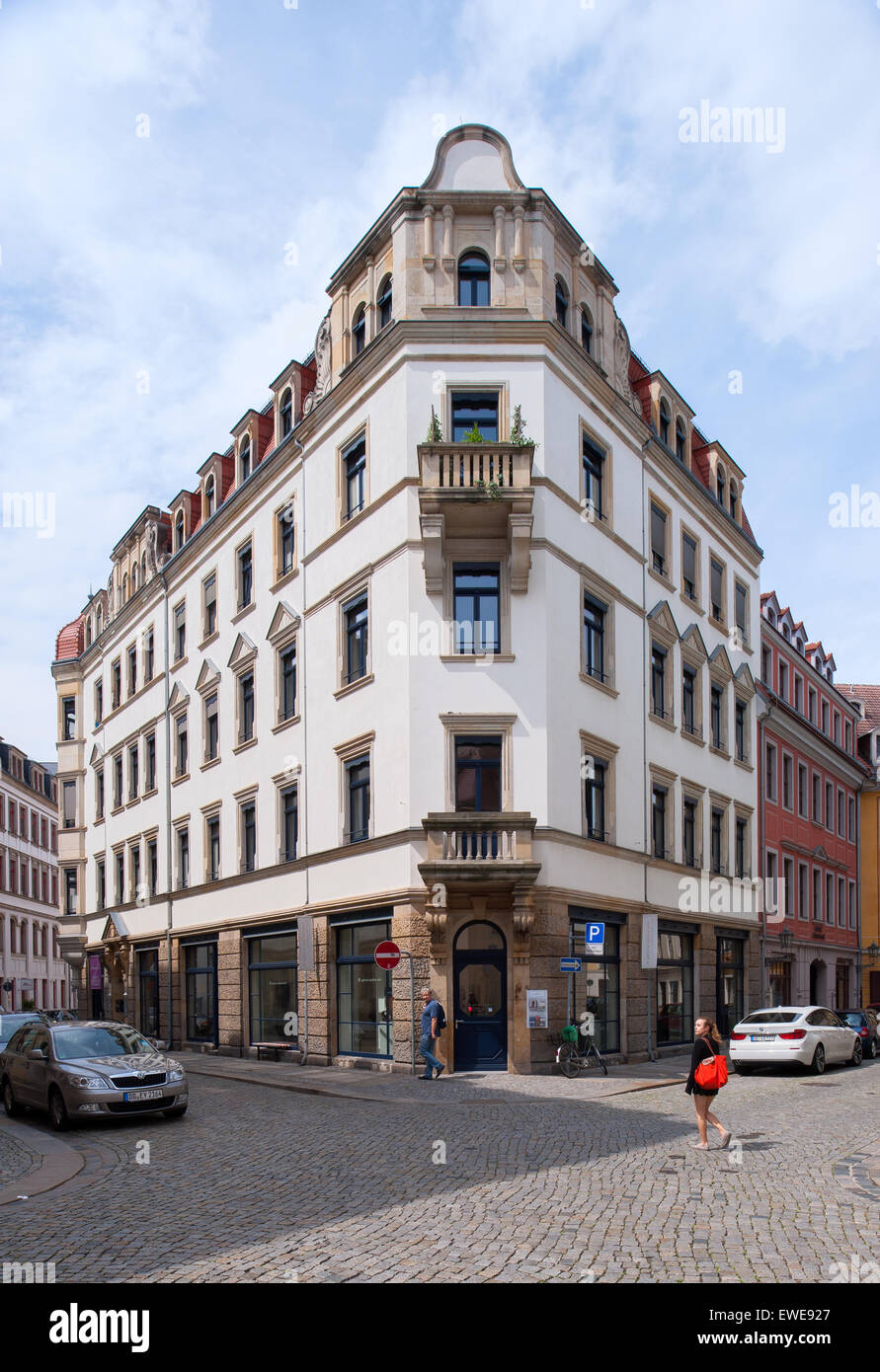 Dresden, Germany, apartment houses in the redeveloped Rähnitzgasse