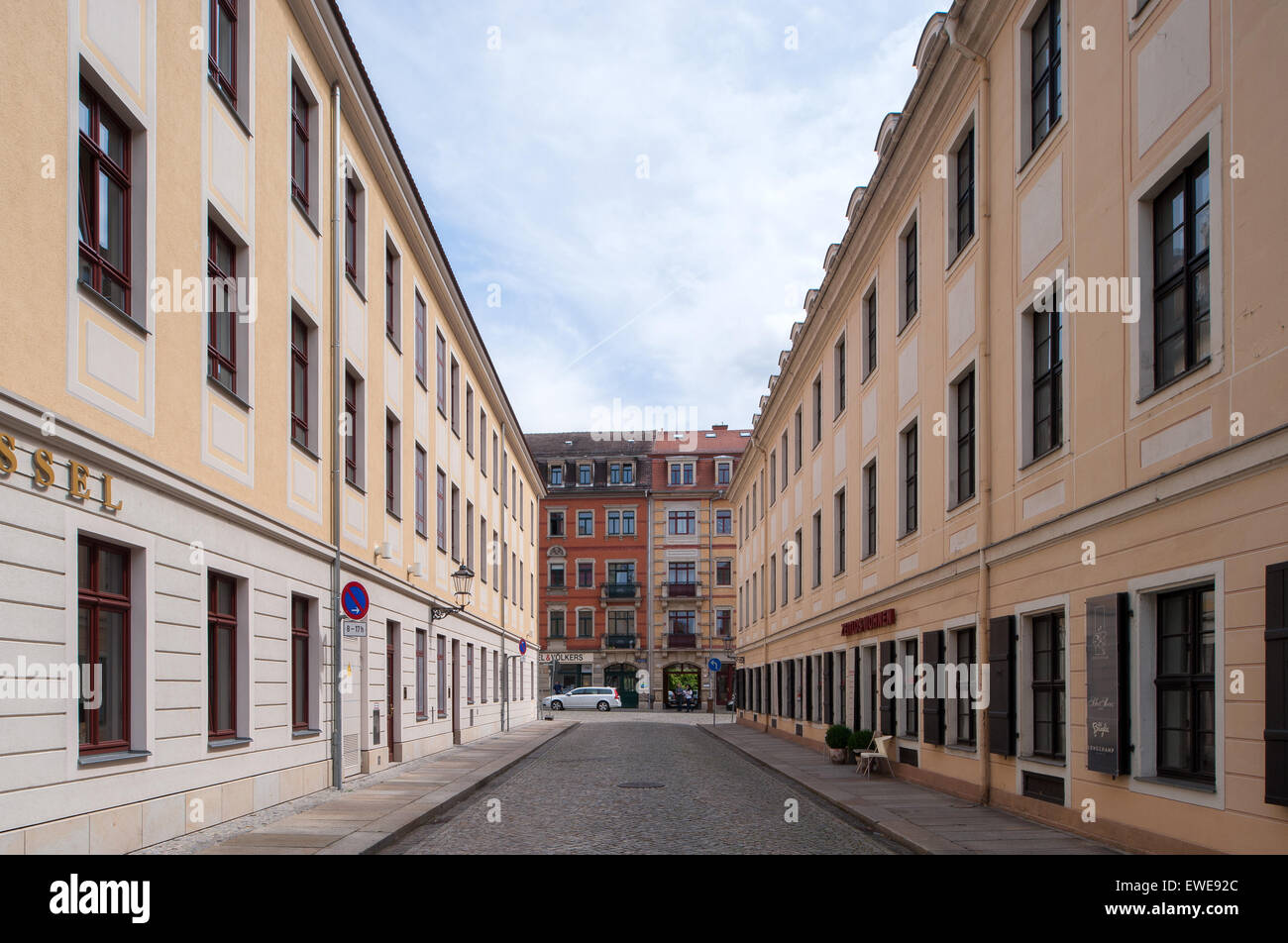 Dresden, Germany, apartment houses in the redeveloped Rähnitzgasse