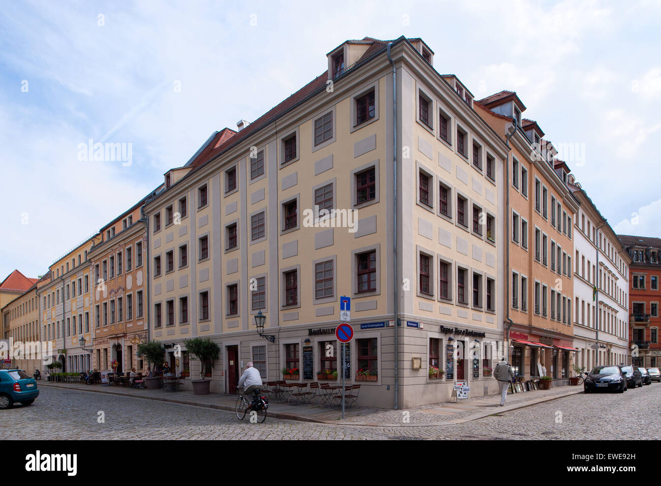 Dresden, Germany, apartment houses in the redeveloped Rähnitzgasse