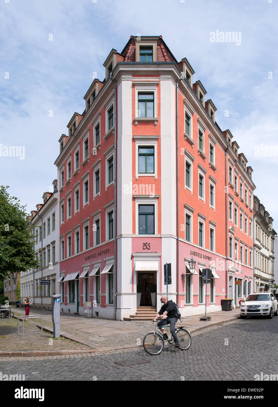 Dresden, Germany, renovated apartment houses on the Royal Route Stock