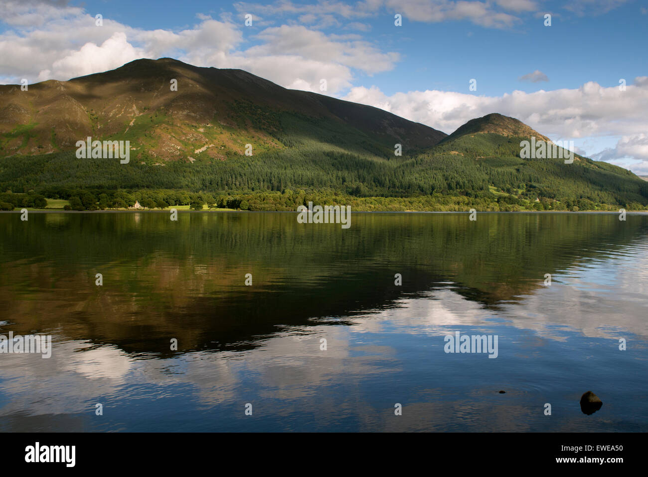 Skiddaw range in the English Lake District, with Bassenthwaite in the foreground, Cumbria, UK. Stock Photo