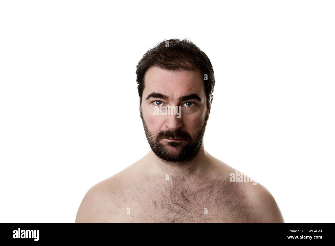 Portrait of a man with two weeks of facial hair growth Stock Photo Alamy