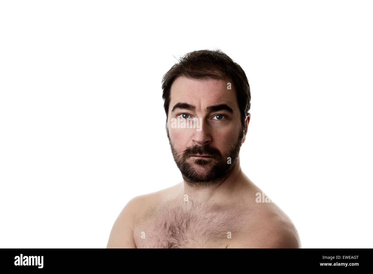 Portrait of a man with two weeks of facial hair growth Stock Photo Alamy