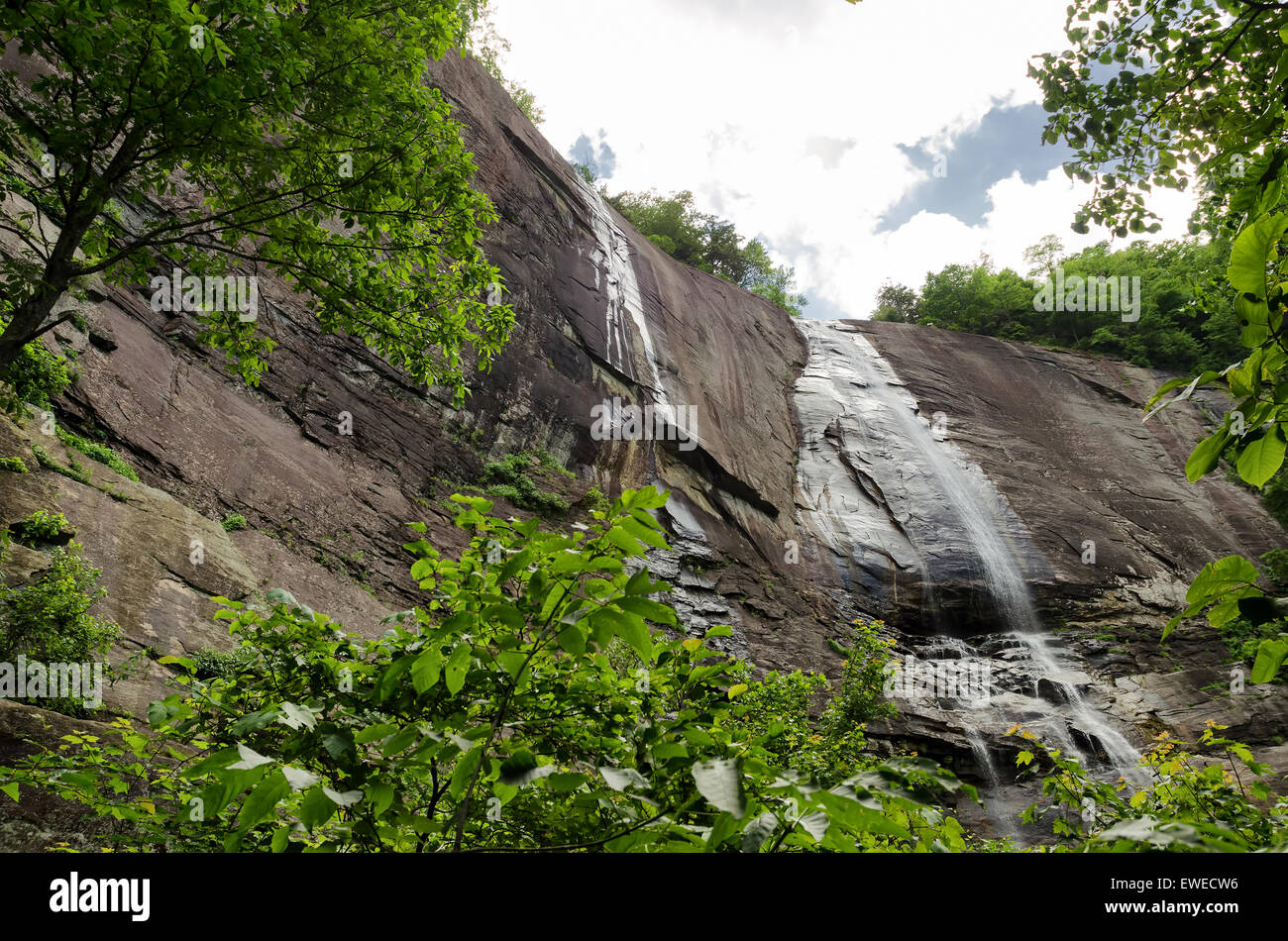 Hickory Nut Falls in Chimney Rock State Park, North Carolina, USA Stock