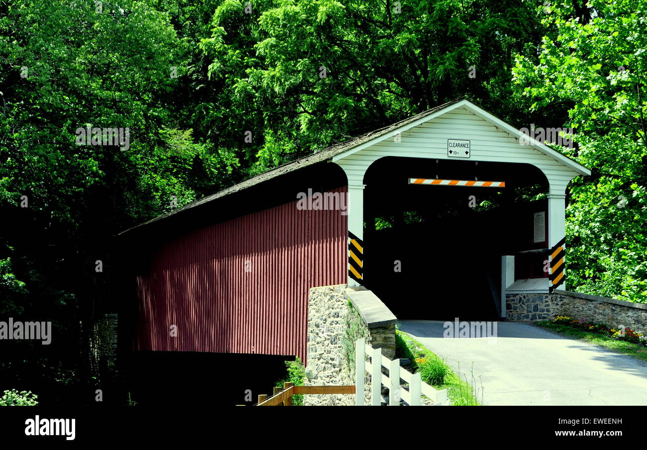 Christiana, Pennsylvania 19th century Christiana Covered Bridge spans a small stream surrounded