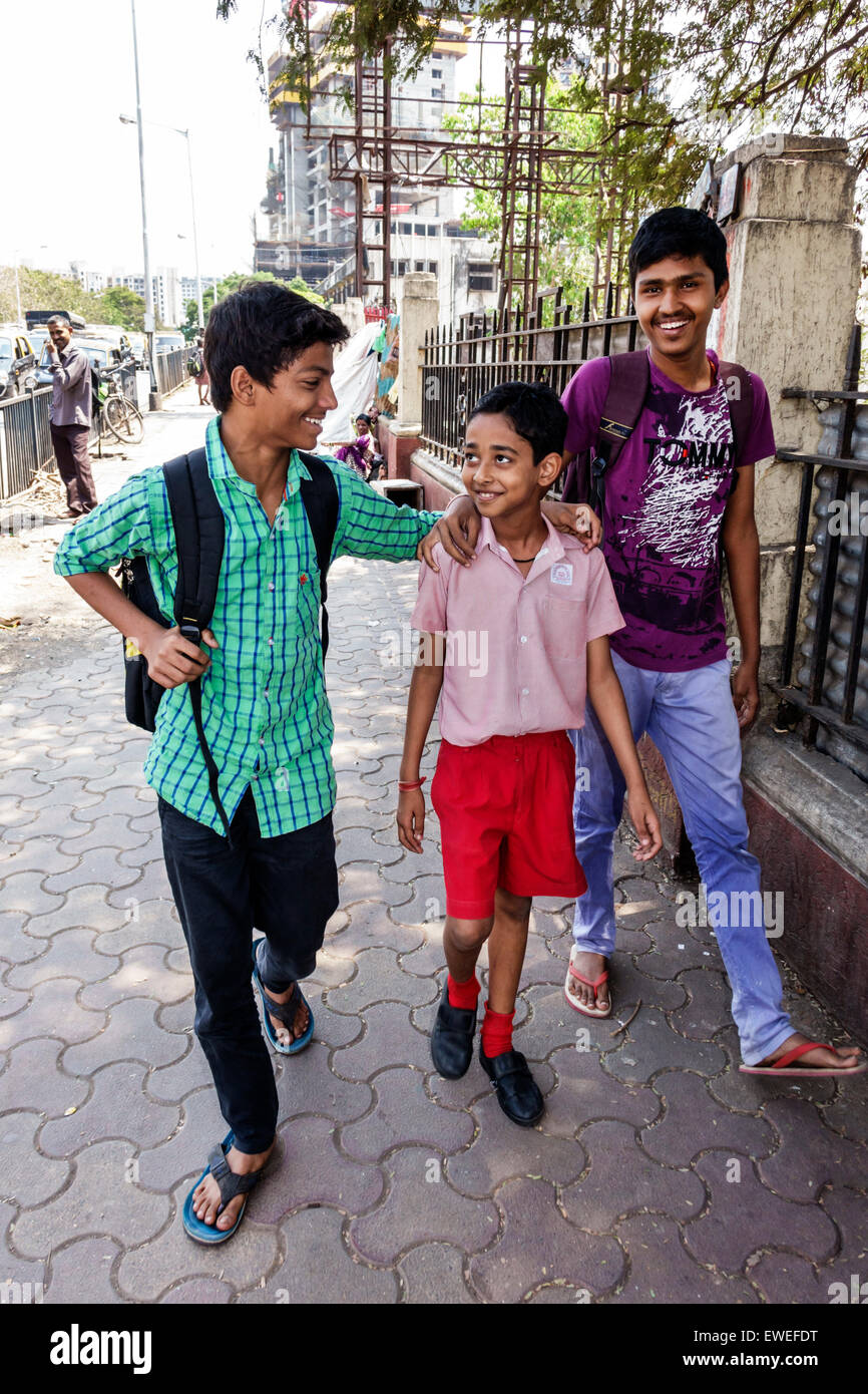 Mumbai India,Indian Asian,Tardeo,Jehangir Boman Behram Road,teen teens teenage teenager teenagers youth adolescent,male boy boys lad lads kid kids chi Stock Photo