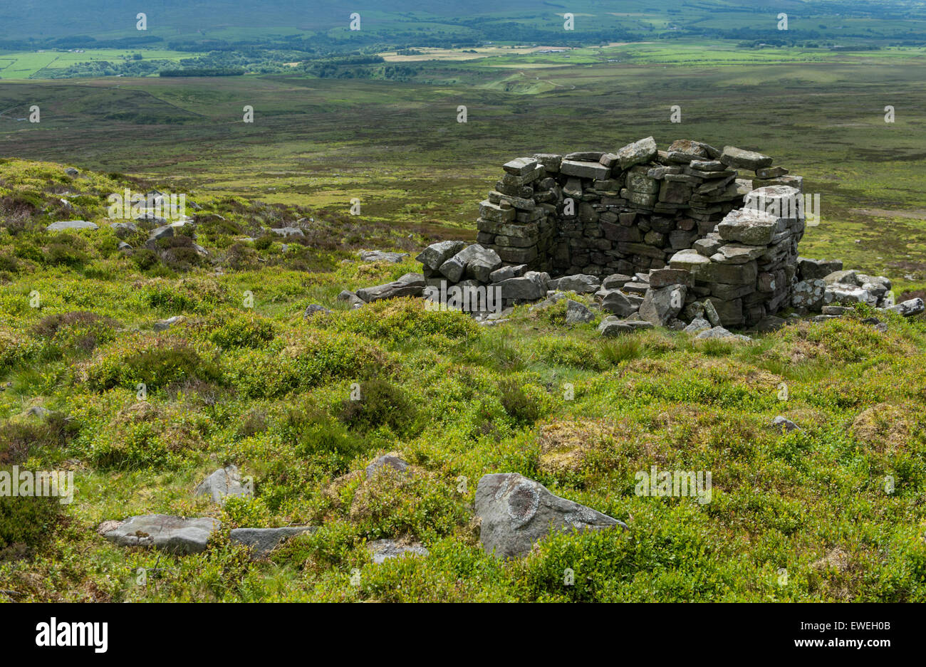 The castle of Cold Comfort on Grit Fell in the Forest of Bowland Stock Photo