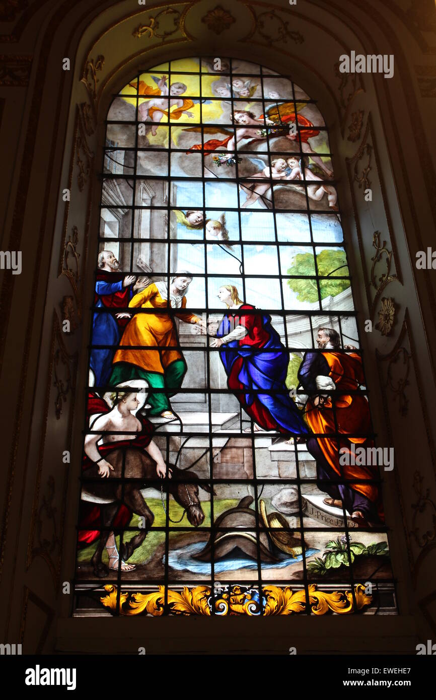 Stained Glass window beautiful colours Stock Photo - Alamy