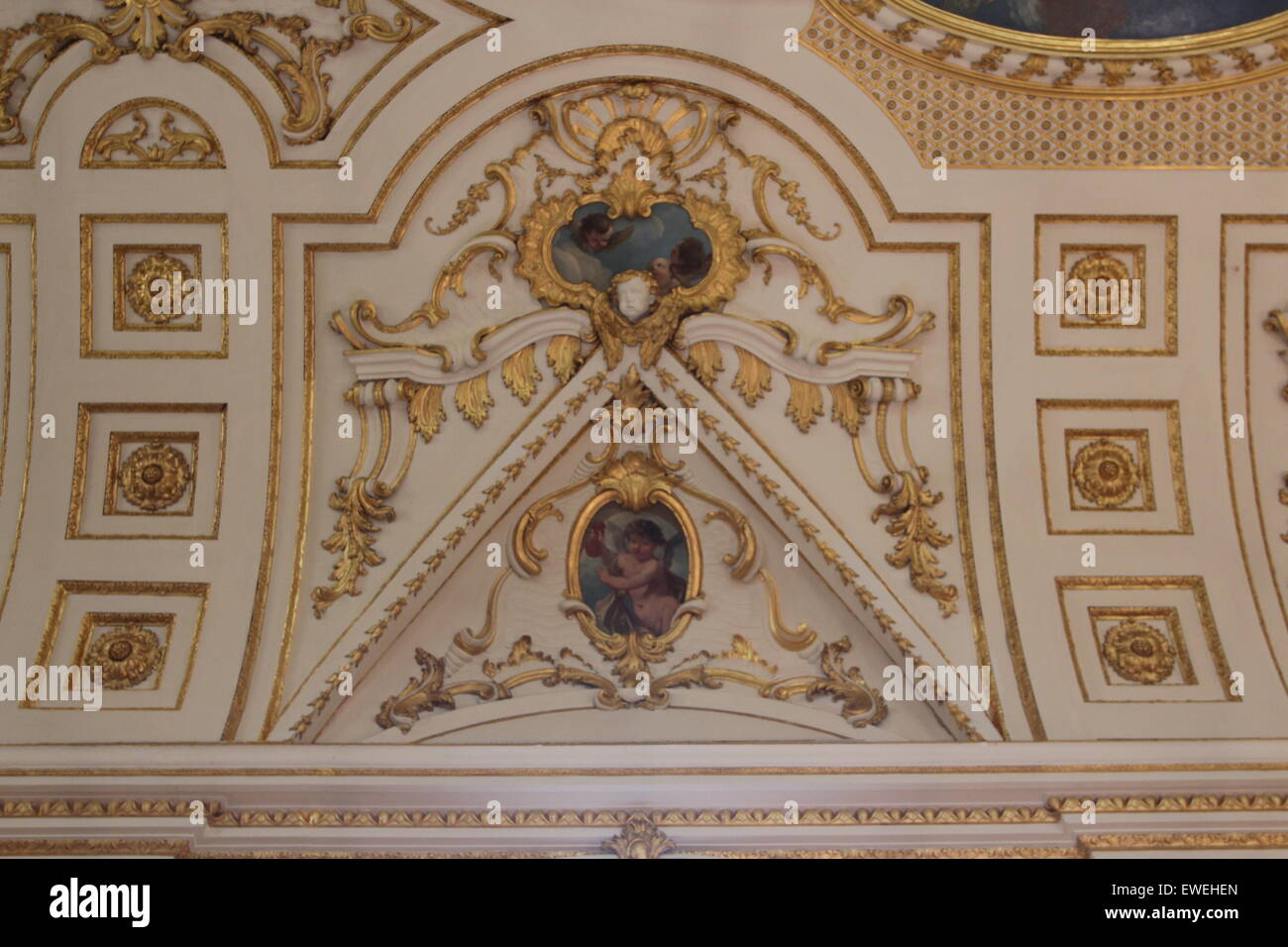 Artwork religious painting of the ceiling of the church Stock Photo