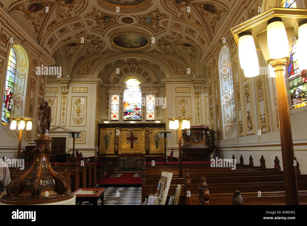 Artwork painting of the ceiling of the church Stock Photo