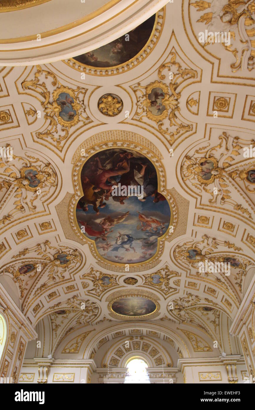 Artwork painting of the ceiling of the church Stock Photo