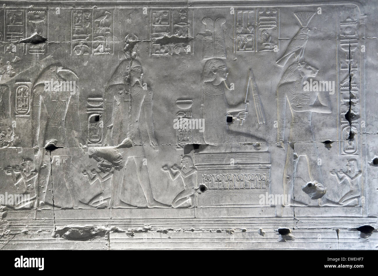 Abydos,Egypt, the mortuary temple of pharaoh Seti I, Menmaatra, (XIX° dyn. 1321-1186 B.C.) Stock Photo