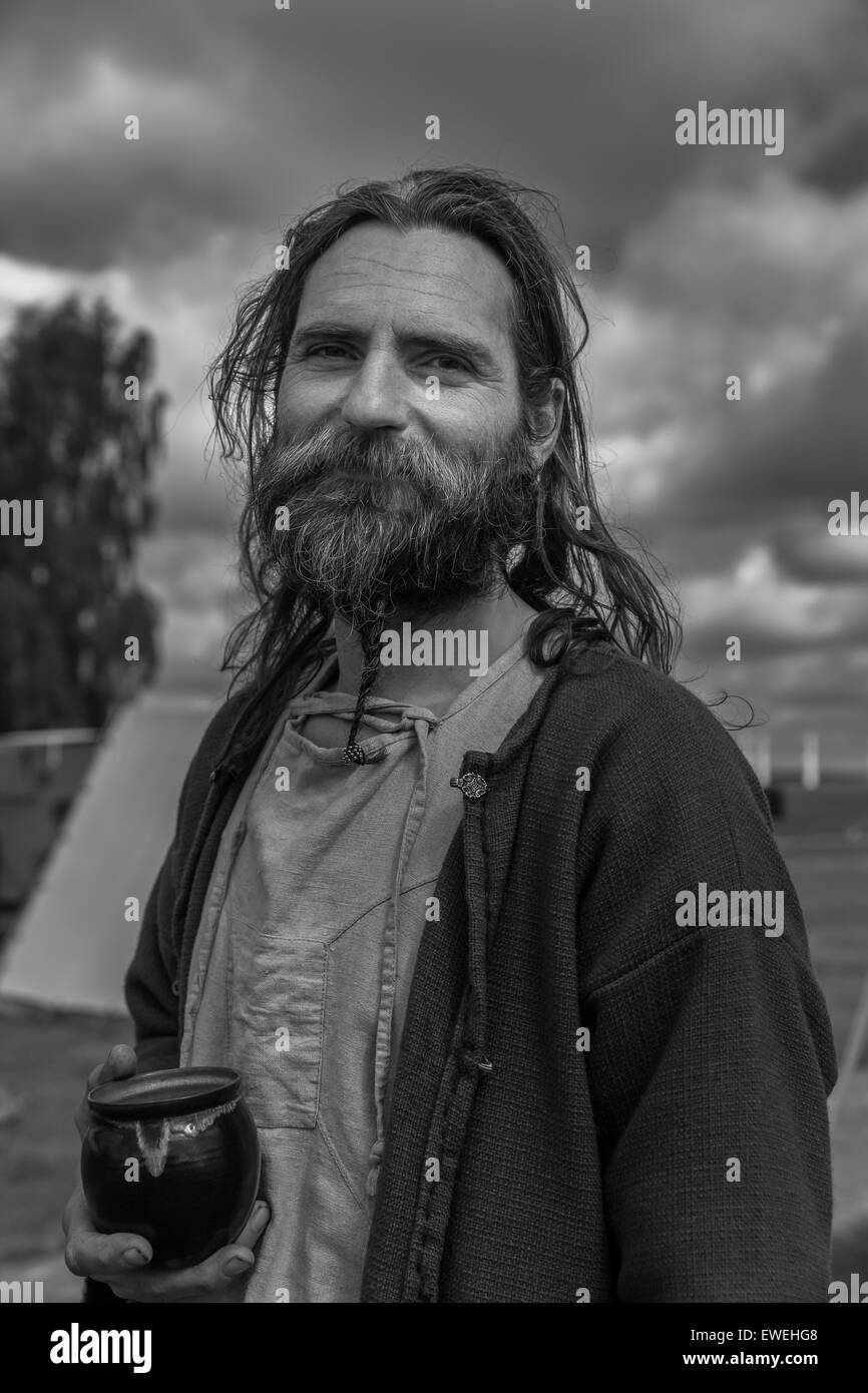 Male dressed as viking Black and White Stock Photos & Images - Alamy