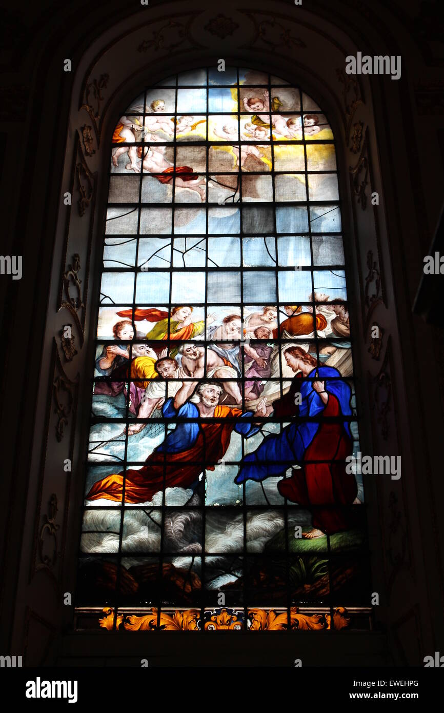 Stained Glass window beautiful colours Stock Photo - Alamy