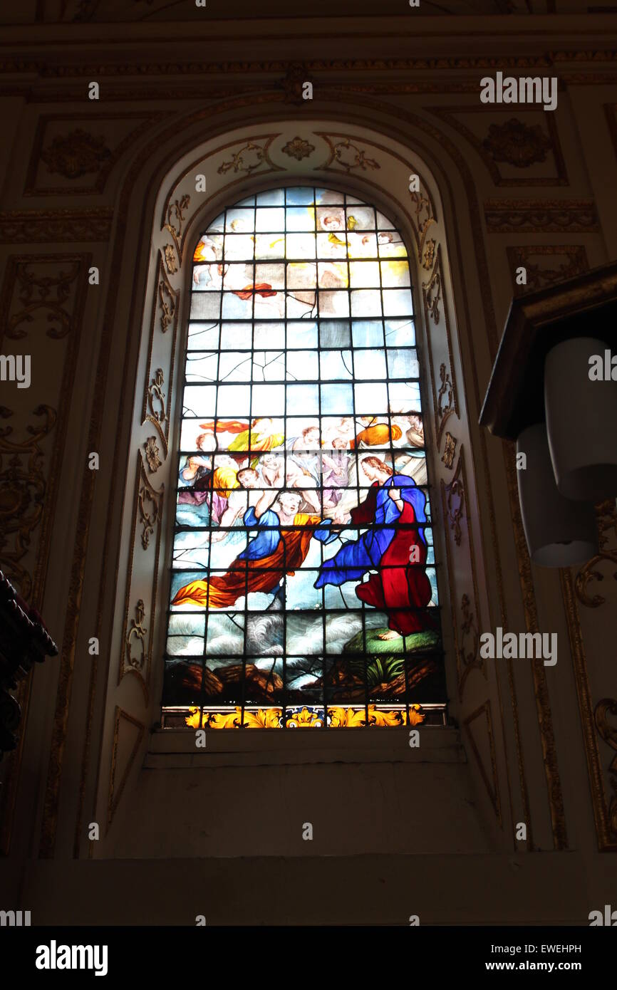 Stained Glass window beautiful colours Stock Photo - Alamy