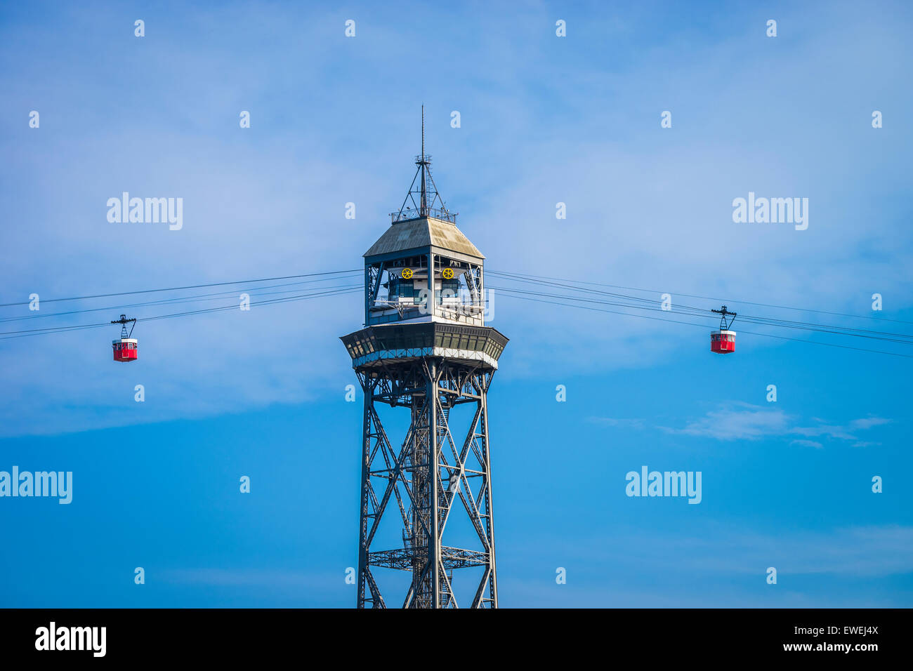 A cable car and tower at Barcelona port Stock Photo - Alamy